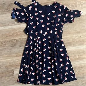 Navy Blue flower Dress DownEast modest